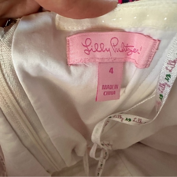 Lilly Pulitzer Worth Shift Strapless Dress Size 4 Pink Navy Print - Picture 12 of 16